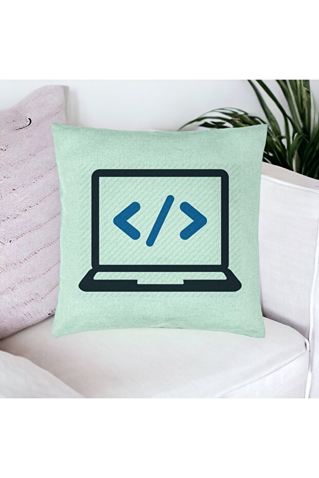 Pillowcase, Developer Pattern, 40x40 Cm, Mint Green - 1