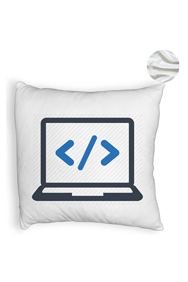 Fluffy Pillowcase, Developer Pattern, 40x40 Cm, White - 2