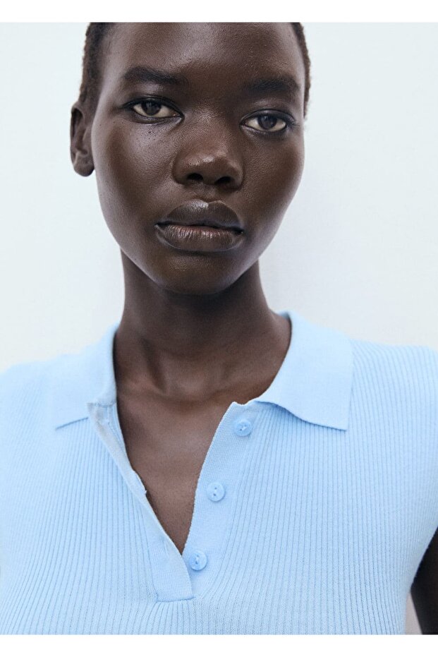 Polo yaka triko bluz - 6