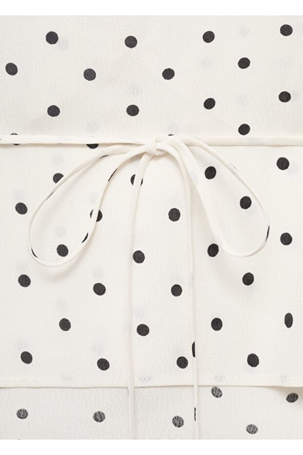 Fırfırlı puantiyeli bluz - 5