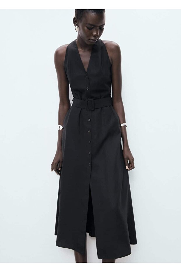 Kemerli liyosel elbise - 1