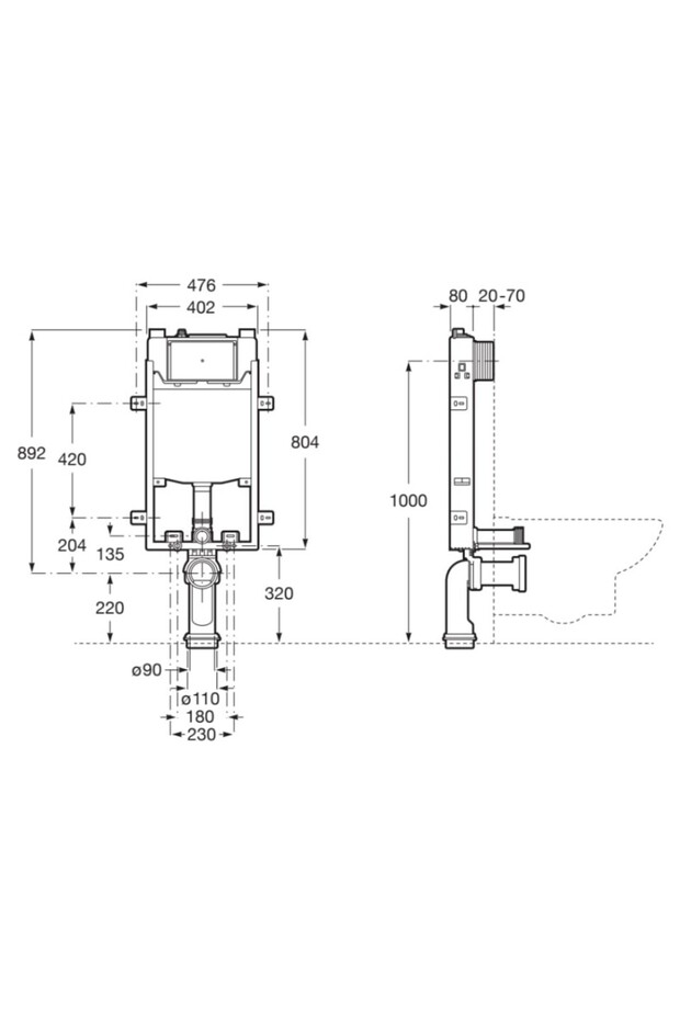 Active One Half Frame Gömme Rezervuar Seti - A89p060121 - 2