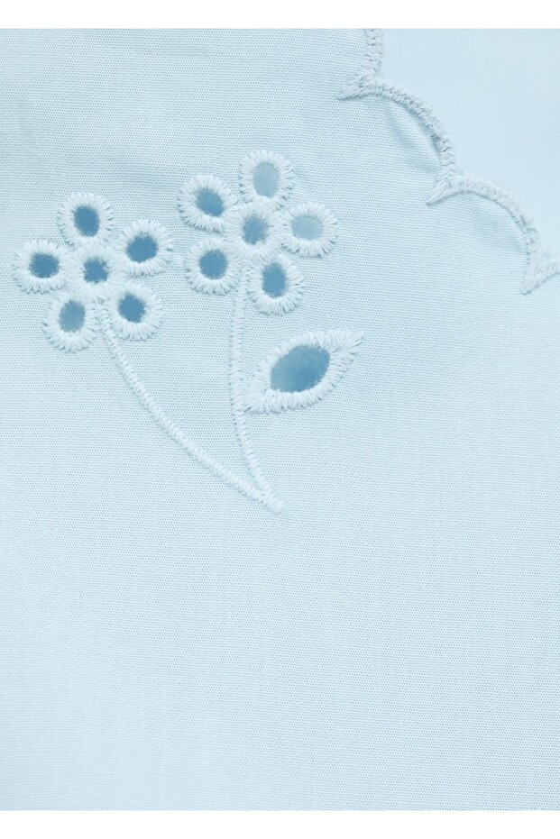 İşlemeli crop bluz - 8