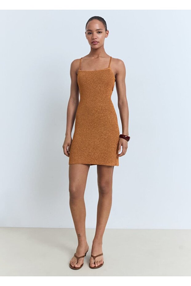 Sırtı çapraz lureks elbise - 2