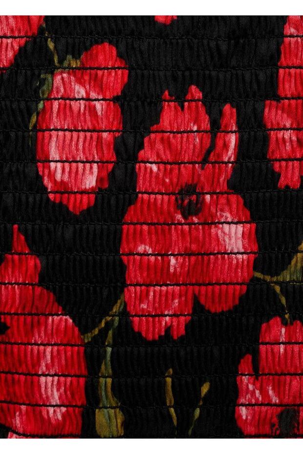 Çiçekli cropped bluz - 7