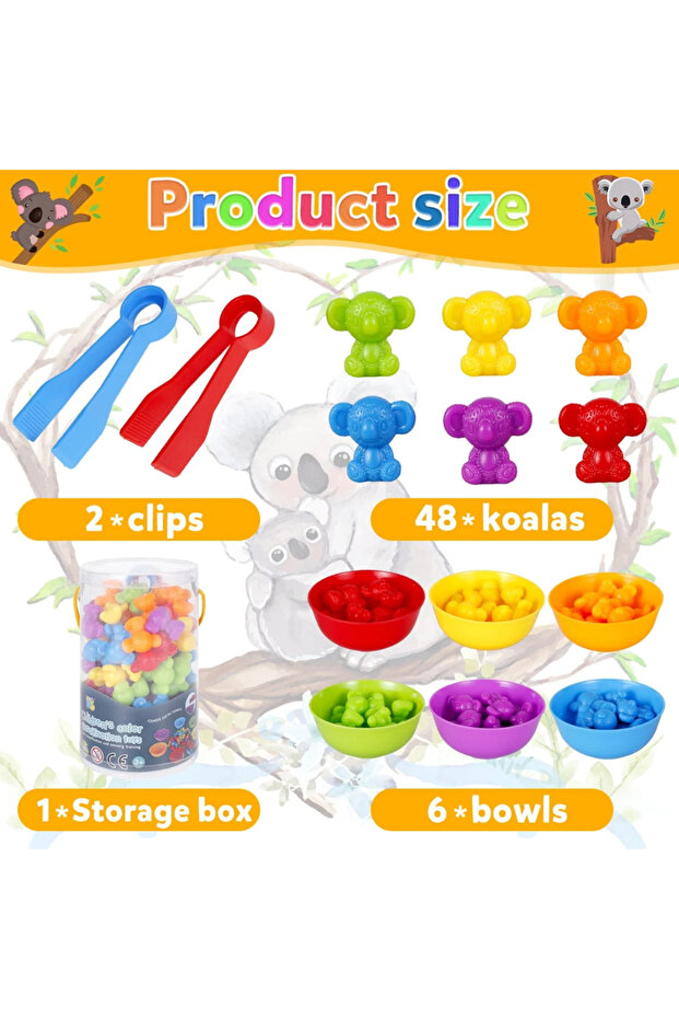 Educational color sorting and counting game - Koala Bears, 56 pieces - 2