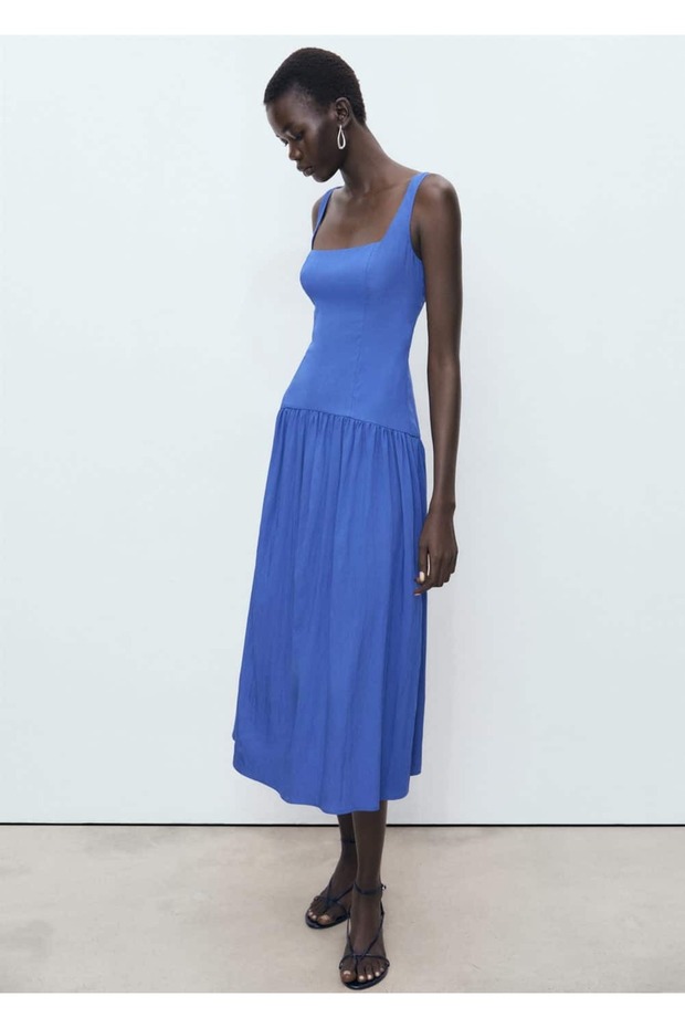 Evaze pamuklu elbise - 2