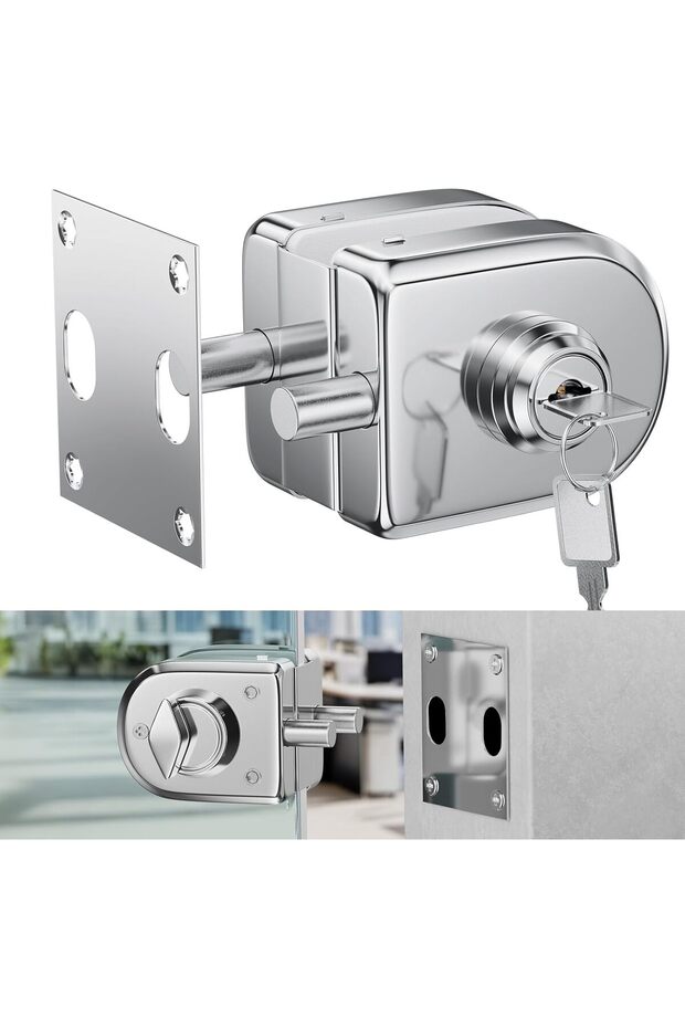 Ranbo 304 Stainless Steel Glass Door Lock Floor Latch Lock Bolt Ground Lock for Bathroom Toilet Shop