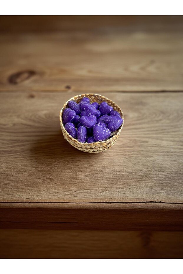 Mini Heart Decorative Scented Basket Purple Soap (20 Pieces 2*2 cm in the Basket)