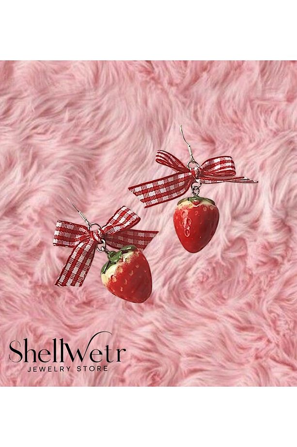 Unique Strawberry Earring Shellwe.tr - 3