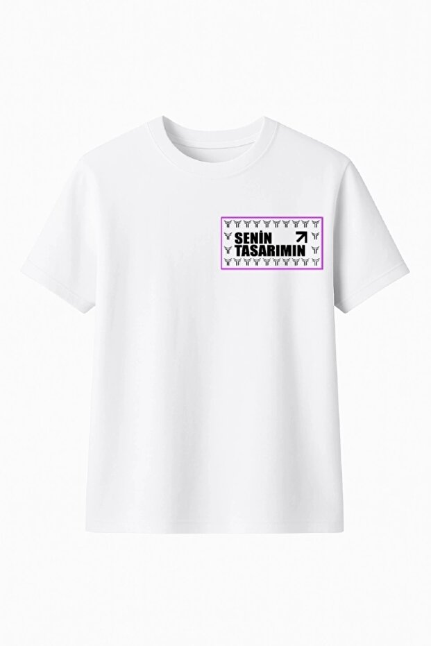Children's Front Your Design Basic Tshirt - White - 3