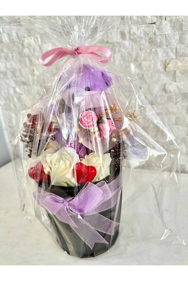 Ayıcıklı Hediye Poşeti Gül Yapay - 2