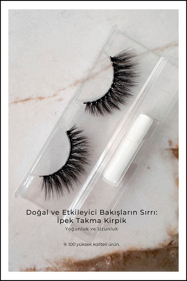 New Tekrar Kullanılabilir İpek Takma Kirpik, Takma Kirpik Ultra Hafif - 2