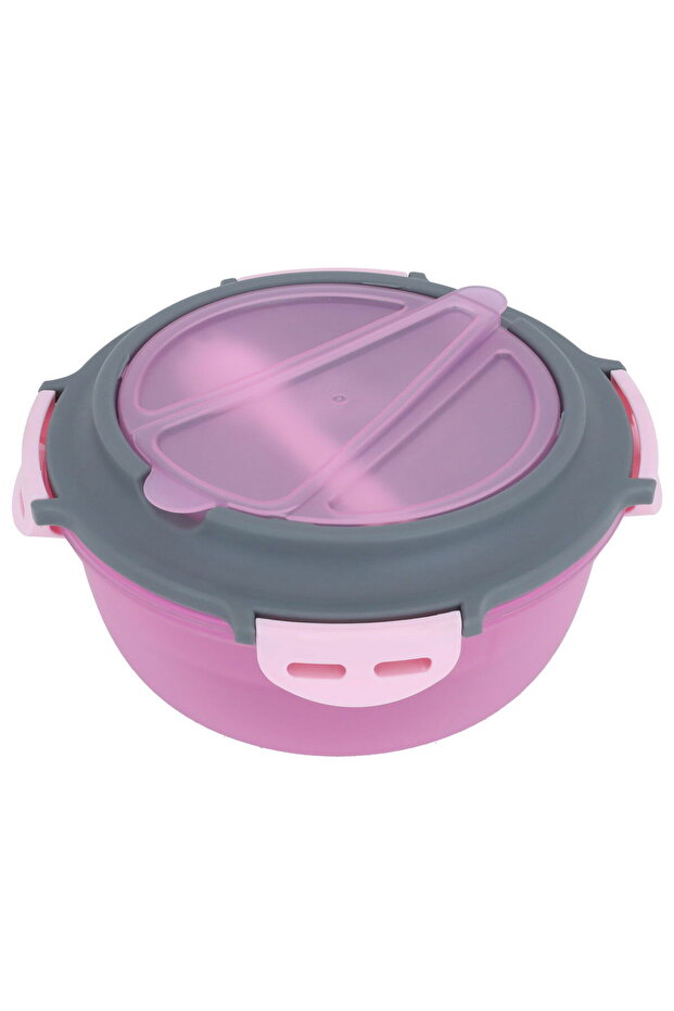 Saif Gallery Plastic Lunch Box, 1.2L, with Lid - Pink