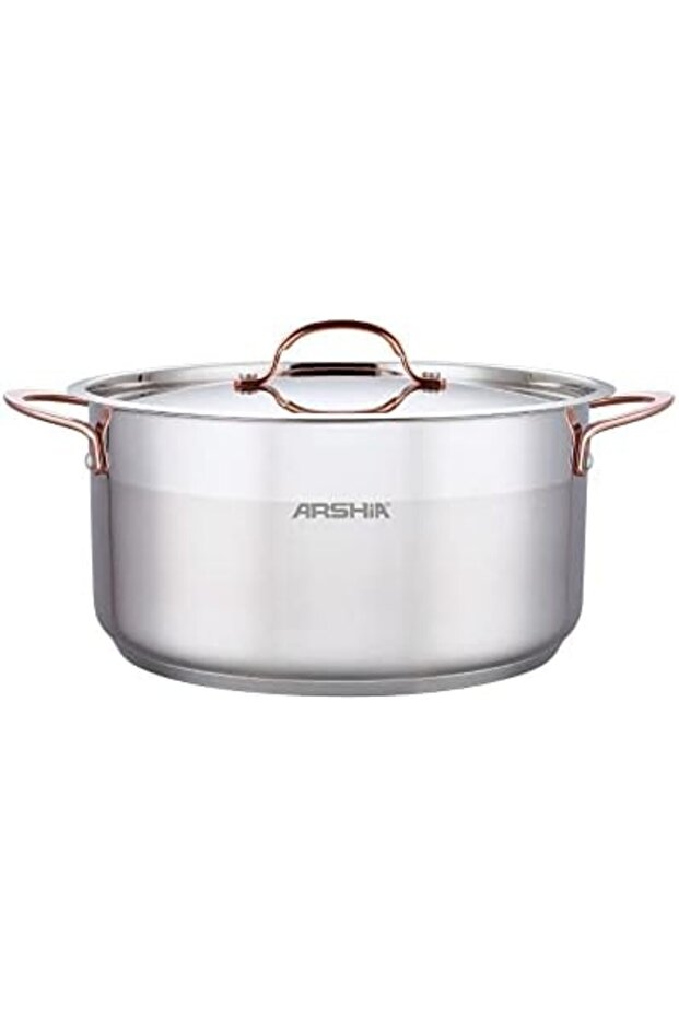 22cm Stainless Steel Casserole – Double Lid (Glass & Steel), Induction Compatible