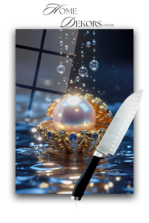 Glass Cutting Board Chopping Board White Pearl Dowry Gift 35X25 cm