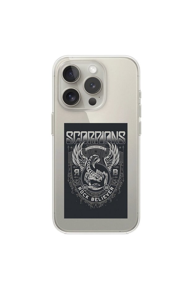 iPhone 12 Pro Compatible Transparent Case with Scorpions Design
