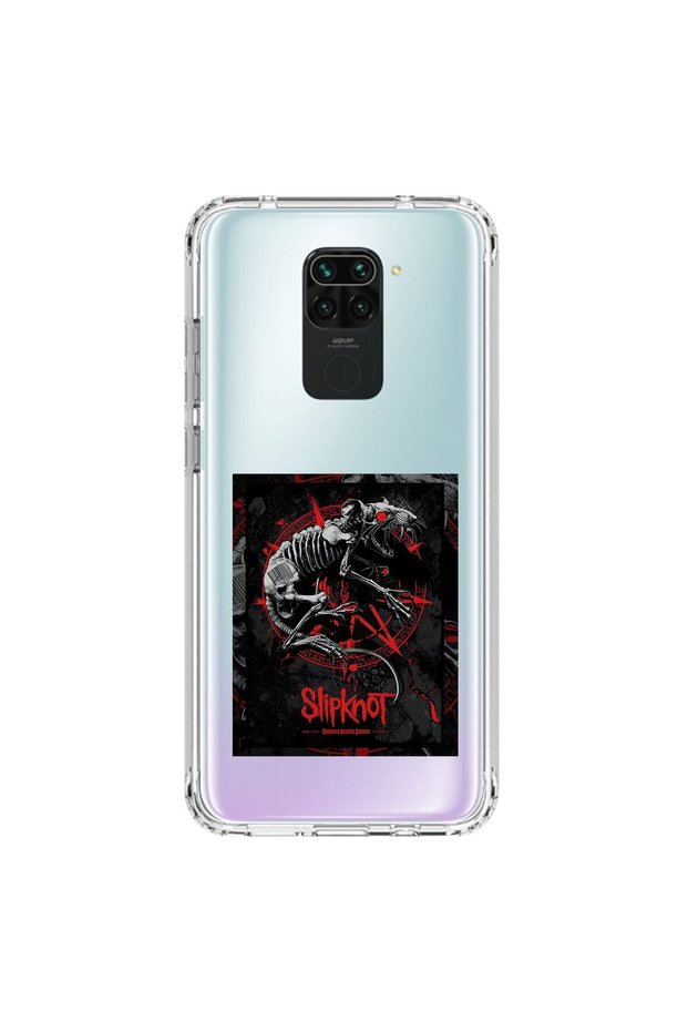 Xiaomi Redmi Note 9 Compatible Transparent Case with Slipknot Design
