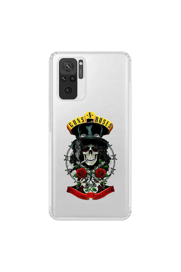Xiaomi Redmi Note 10 Compatible Transparent Case with Guns N' Roses Design