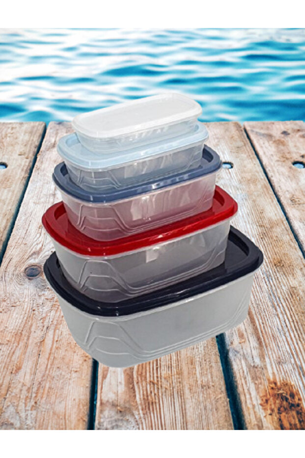 5-Piece Plastic Storage Box Set – Stackable & Durable - 3