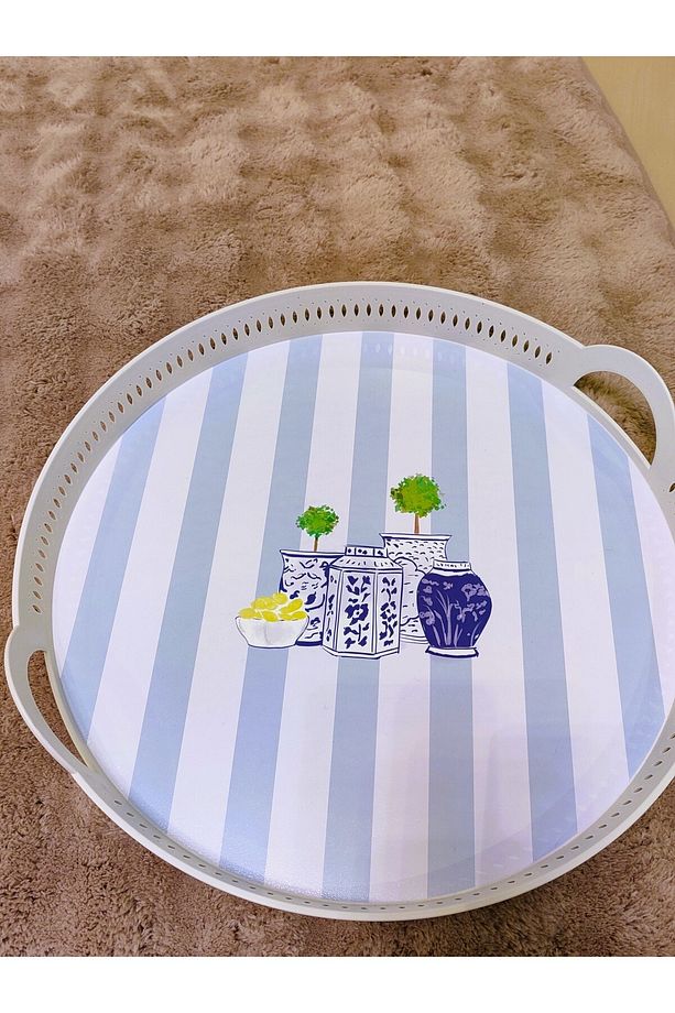 Carine Yuvarlak Örgü Tepsi - 38 cm - 7