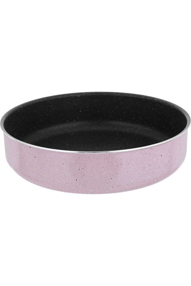 Saif Gallery Granite Tray, Round, 32 cm - Pink