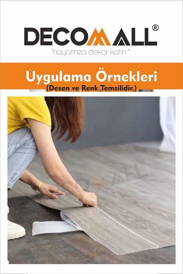 PR-5 KENDİNDEN YAPIŞKANLI FOLYO 4Adet PARKE ZEMİN DUVAR FAYANS KAPLAMA SUYA DAYANIKLI LAMİNASYONLU - 8