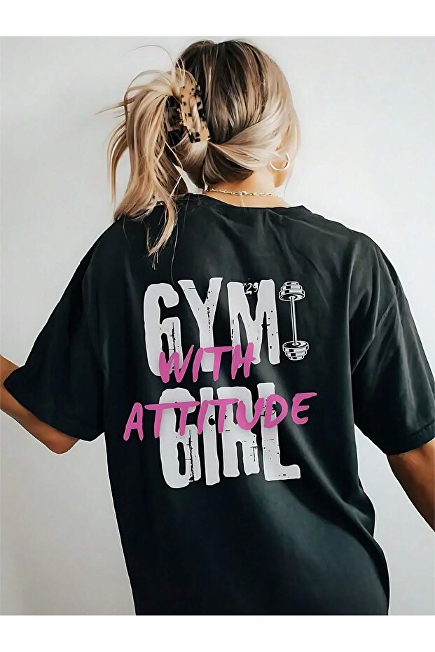 Oversize Gym Girl Printed Crew Neck T-Shirt