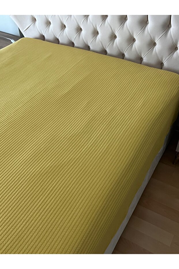 Single Cotton Pique Set with Hair Braid Model - Fitted Sheet 160 X 220 cm