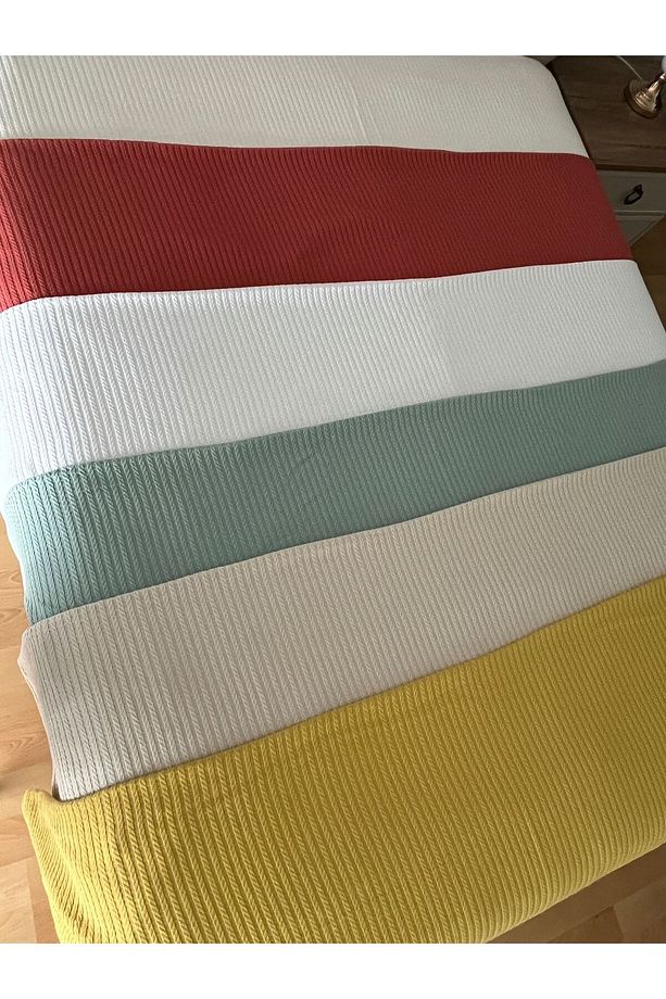 Saç Örgü Modelli TEK Kişilik Pamuklu Pike - Yatak Örtüsü 160 x 220 cm - 3