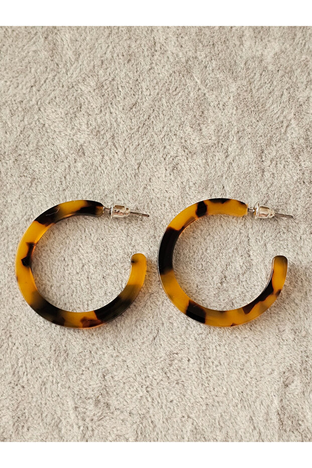 أقراط دائرية من الأكريليك الرقيق منقوشة - 2