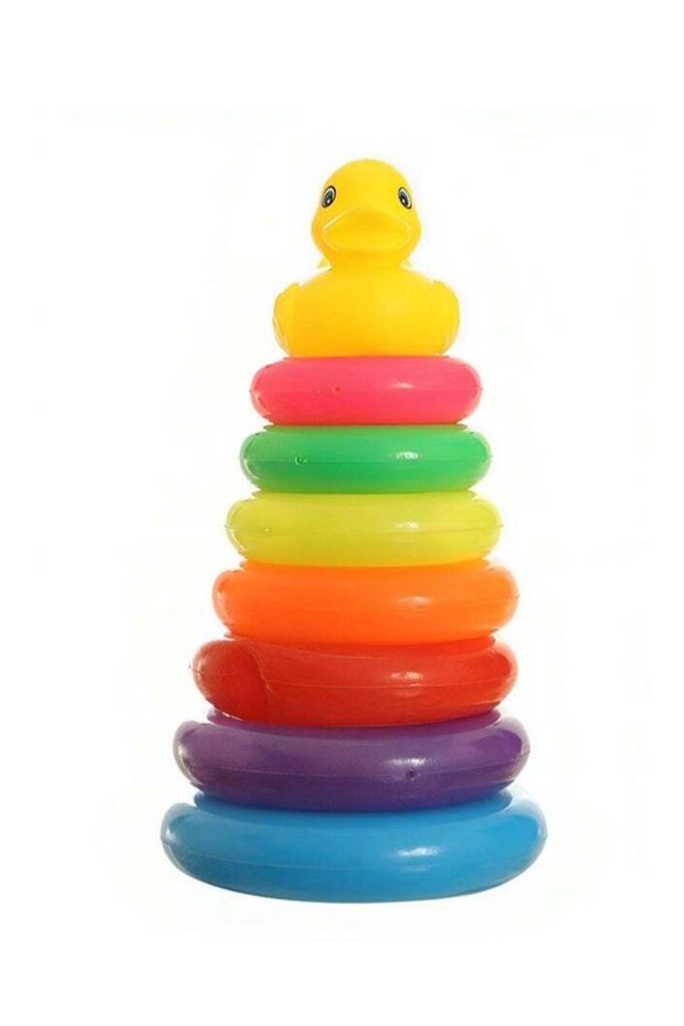 Toy Stacking Rings with Duck and 7 Rings