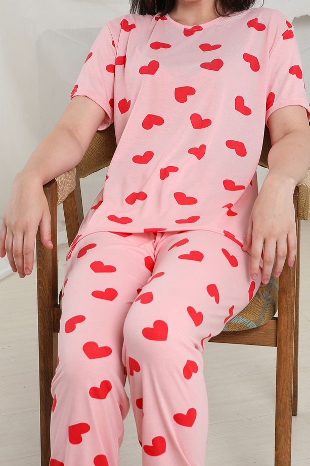Yazlık Kısa Kol Pijama Polyviskon Takım - 5