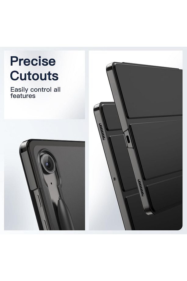 Samsung Galaxy S10 Fe Plus 13.1 inç Kılıf Smart Akıllı Uyku Modlu 360 Kapak+Ekran Koruyucu Cam+Kalem - 5