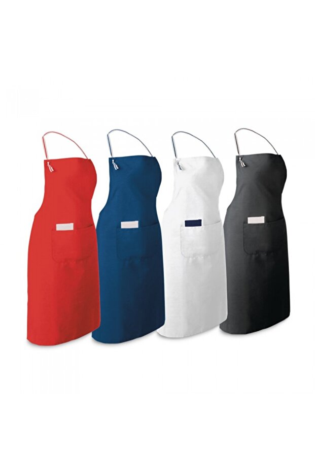 Cotton and polyester apron with drawstring and 2 front pockets - 2