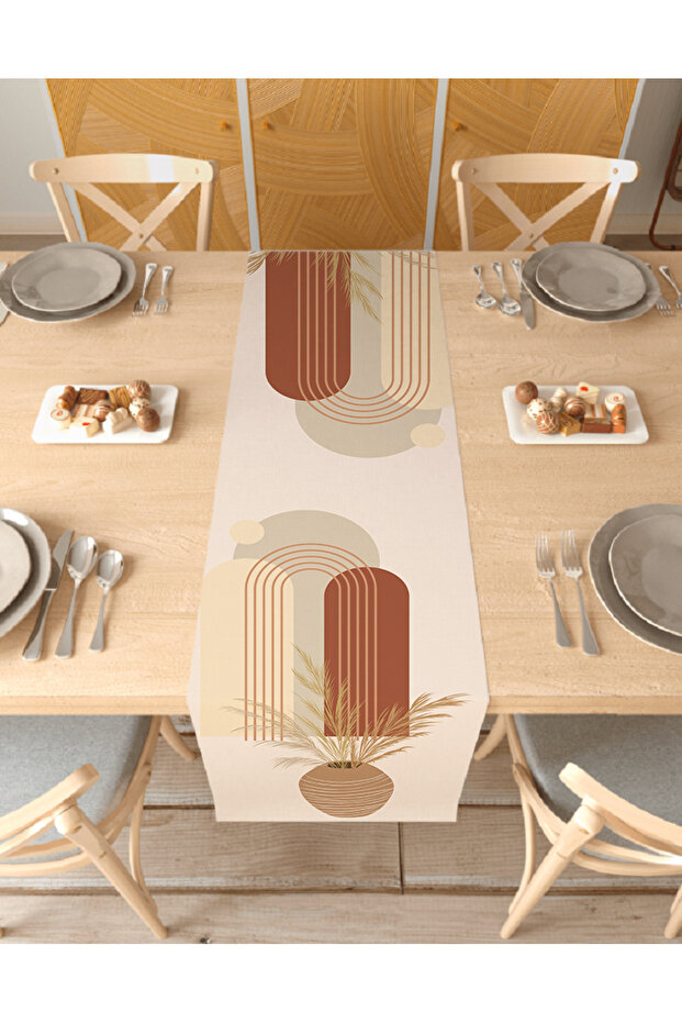 Vase Bohemian Patterned Special Design Runner Digital Printed Decorative Tablecloth Modern Home Decoration