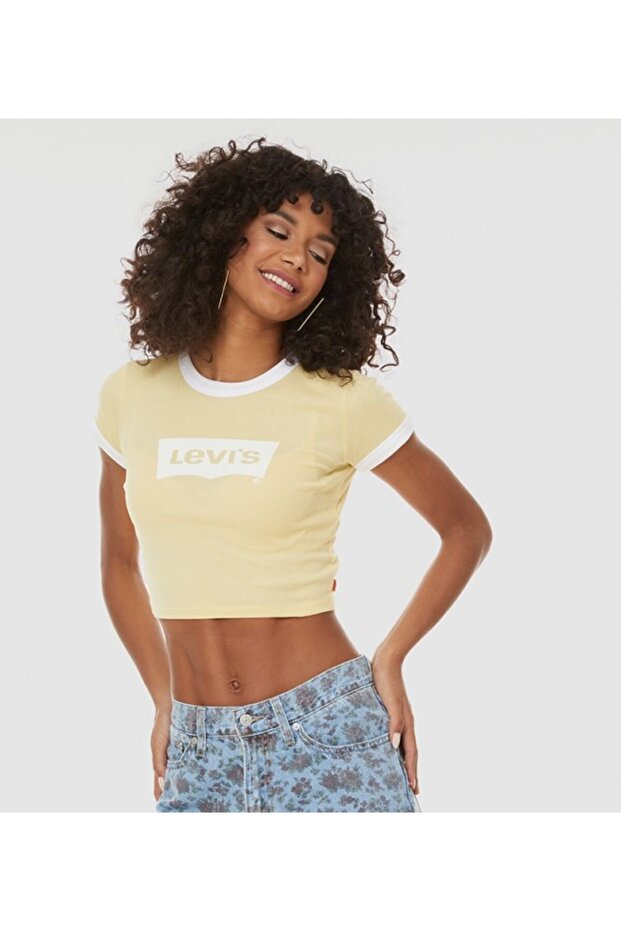 تي شيرت Levi's® Graphic Ringer Mini للنساء متعدد الألوان