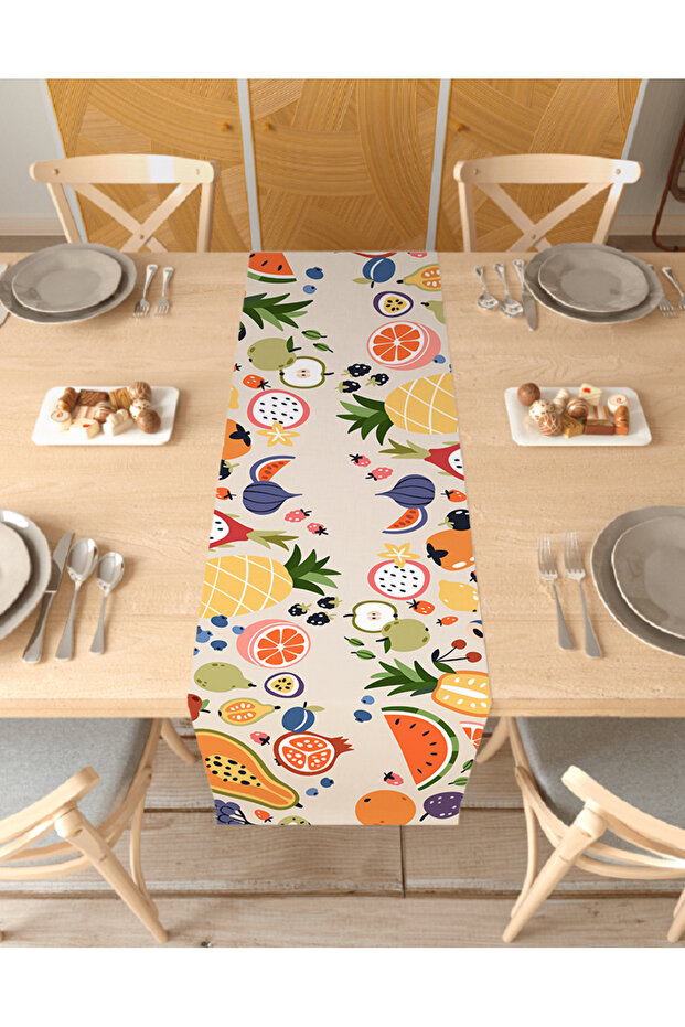 Fruit Pineapple Pattern Stylish Special Design Runner Digital Printed Decorative Tablecloth Home Decoration