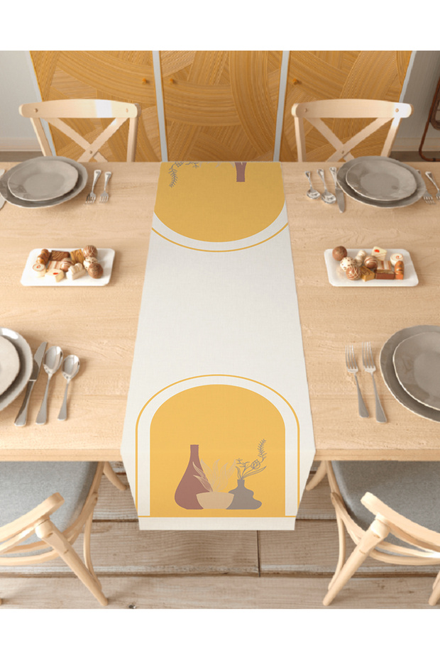 Vase Bohemian Patterned Special Design Runner Digital Printed Decorative Tablecloth Modern Home Decoration