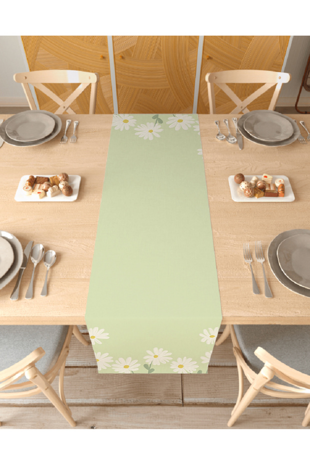 Daisy Flower Pattern Special Design Runner Digital Printed Decorative Tablecloth Modern Home Decoration