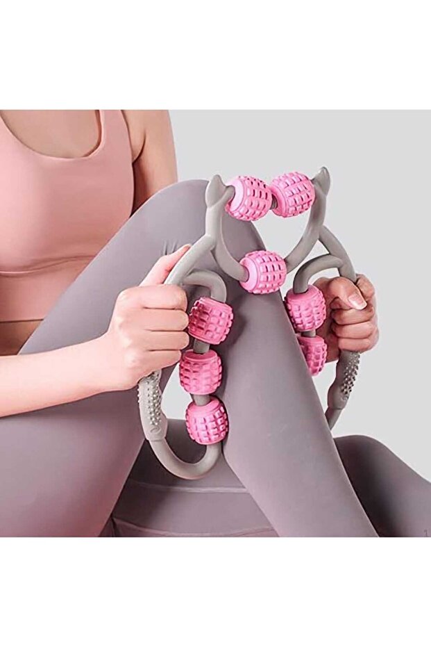 Muscle Relaxer Massager 9 Wheels Adjustable Lymphatic Drainage Roller Leg Arm Cellulite