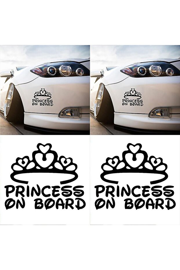 Princess on Board Car, Motorcycle, Helmet, Laptop, Glass Sticker 17X14 cm
