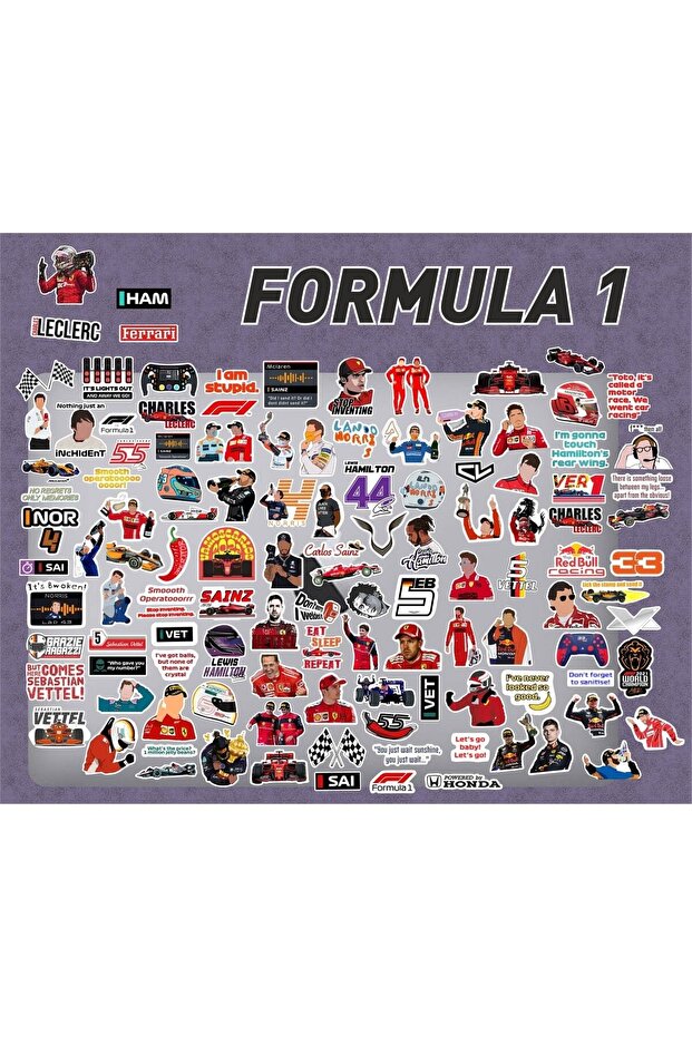 مجموعة ملصقات لحافظة الهاتف المحمول للكمبيوتر المحمول من Formula 1 Rally Pilots