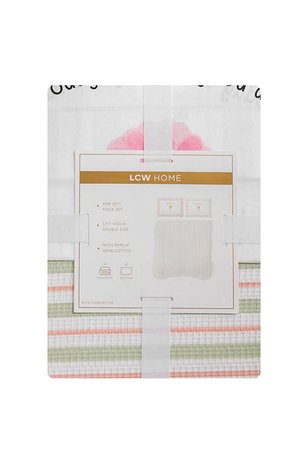 LCW HOME Karişik Çiçek Desenli Çift Kişilik Pike Seti - 7