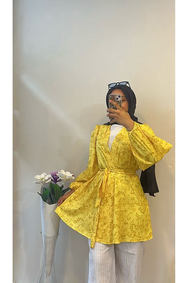 yazlık desenli kimono - 3