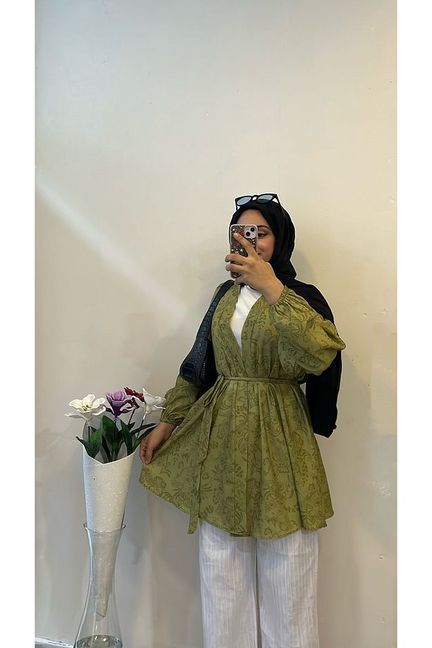 yazlık desenli kimono - 3