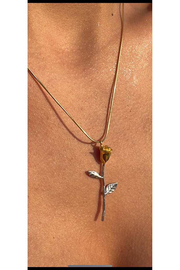 İthal Gül Kolye - 2