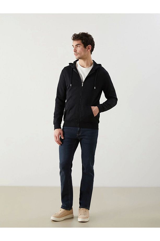 LCWAIKIKI Kapüşonlu Uzun Kollu Erkek Fermuarlı Sweatshirt - 2
