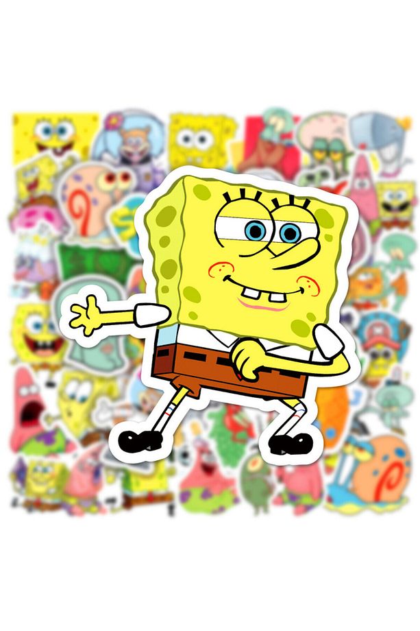 SüngerBob KareŞort Defter Suluk Laptop Notebook Tablet Telefon Kılıf Sticker Seti - 2