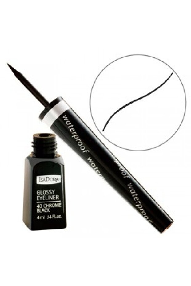 Glossy Eyeliner Chrome Black 3.7ml – High-Shine Intense Black Liquid Eyeliner